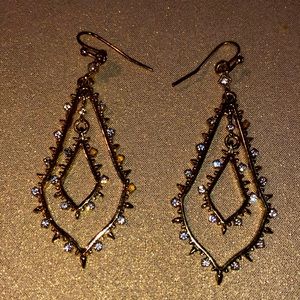 KS gold tone drop earrings